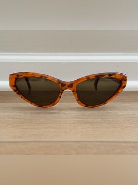 Vintage Alain Mikli Rare 1990's Tortoise 72 X 15 Cat Eye Sunglasses